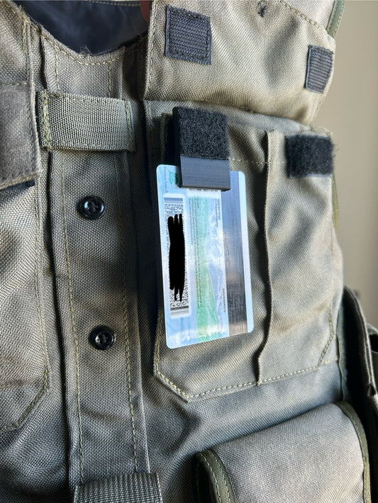 ID Card secured via hook and loop for police officers